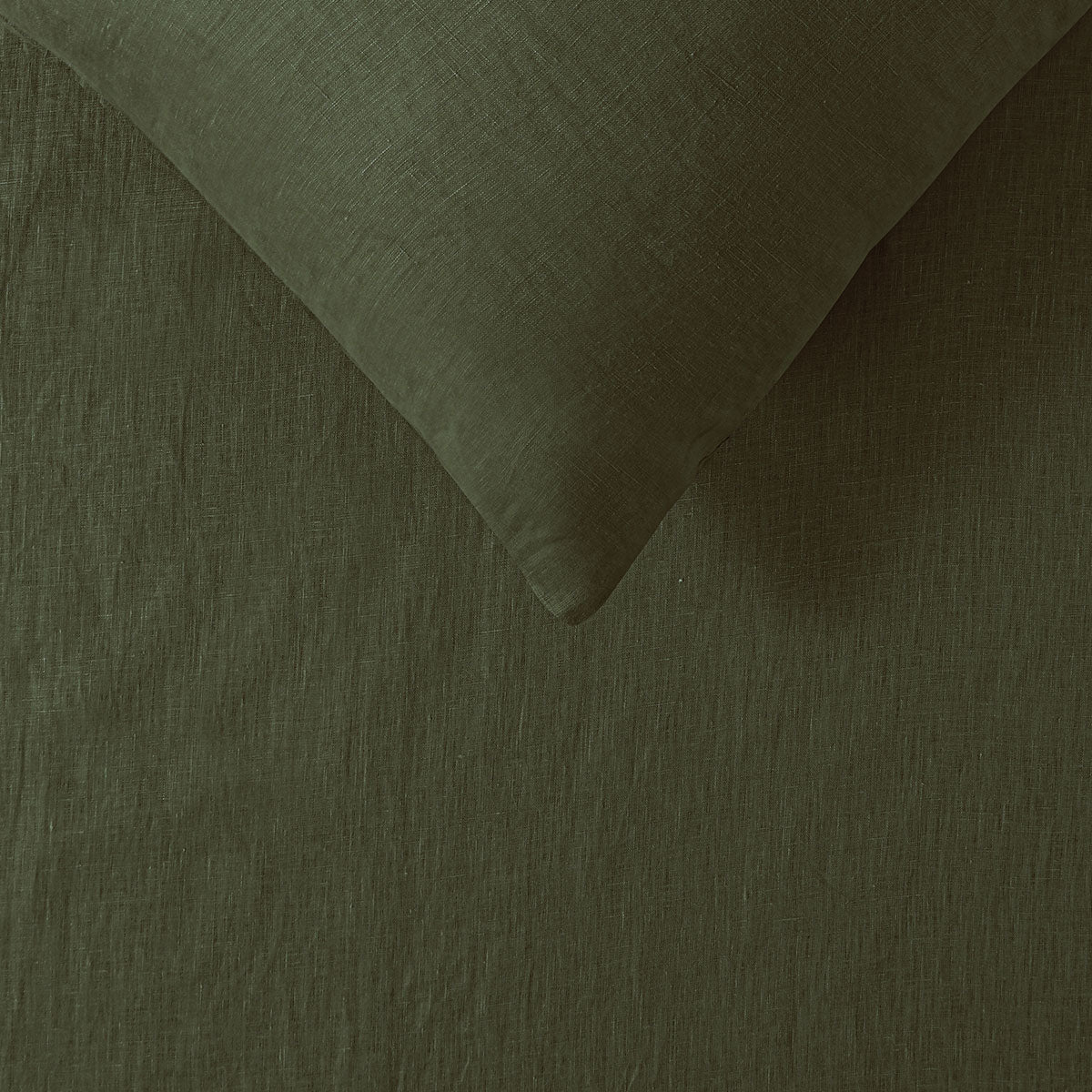 NNEDSZ 100% Linen Olive Quilt Cover Set Single-2