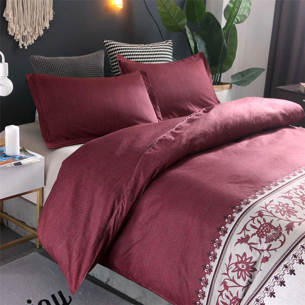 Luxury Bedding Sets King Flower Bed Linen High Quality Duvet Cover Set Queen Purple Bed Comforter
