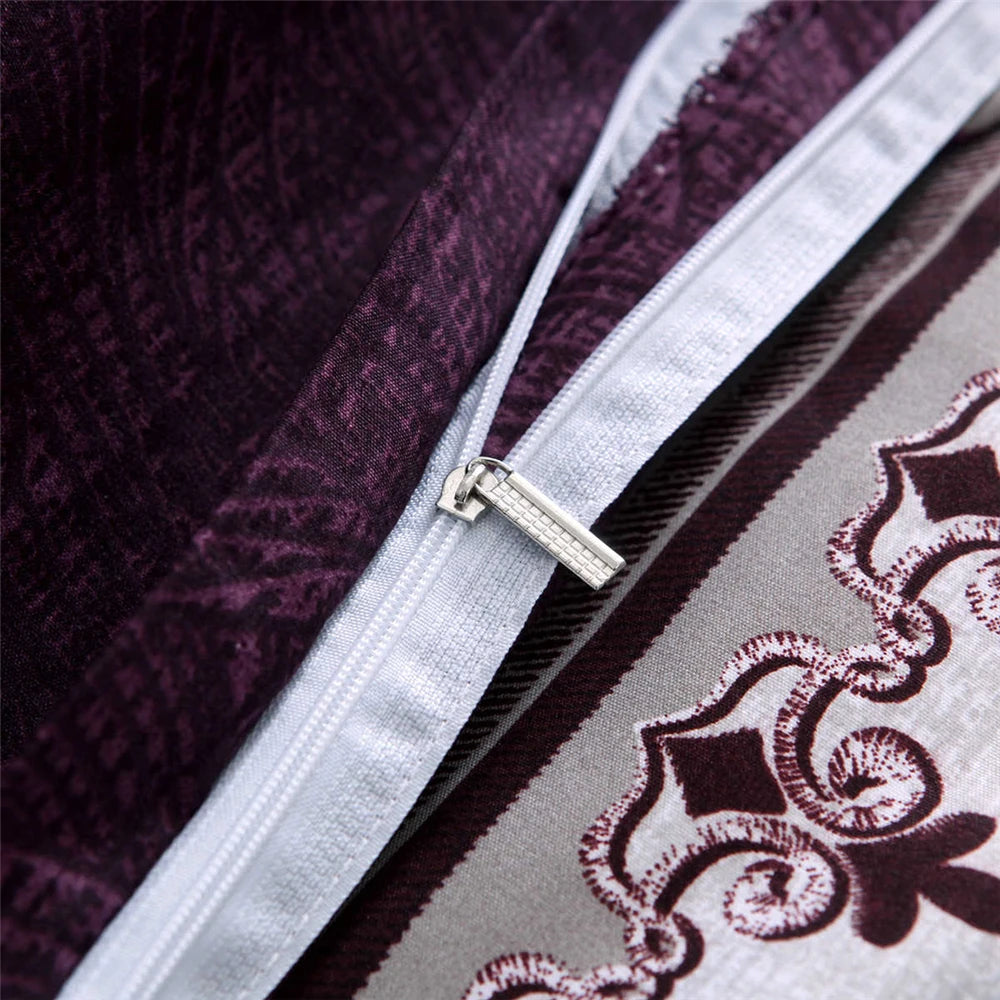 Luxury Bedding Sets King Flower Bed Linen High Quality Duvet Cover Set Queen Purple Bed Comforter