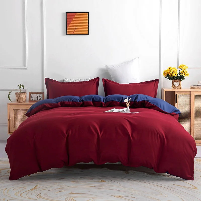 4 Piece Bedsheet All-season Solid Bedding Set Complete Polyester Bed Sheets