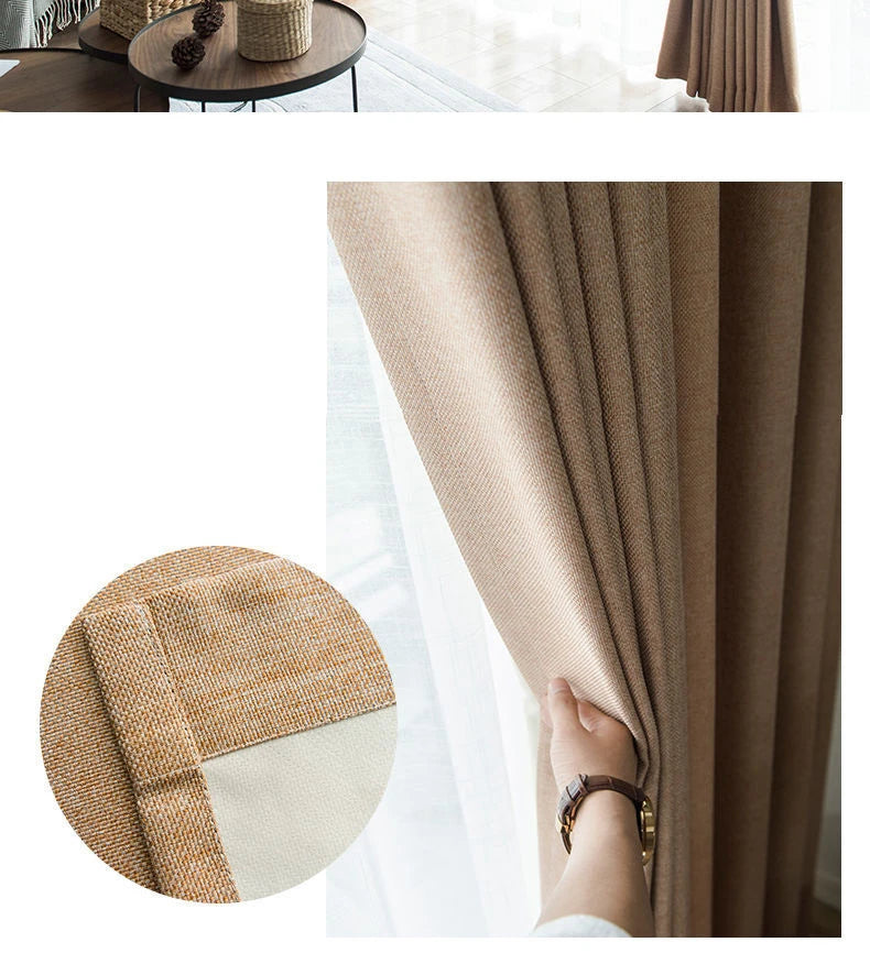 Custom Made Faux Linen Curtain