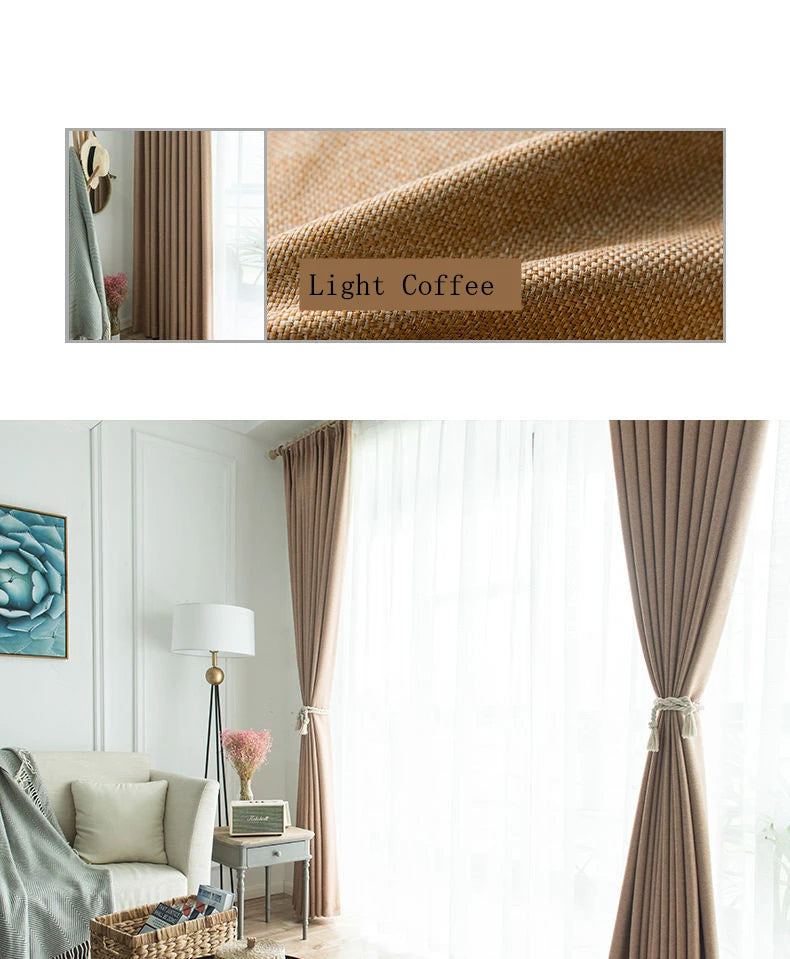Custom Made Faux Linen Curtain