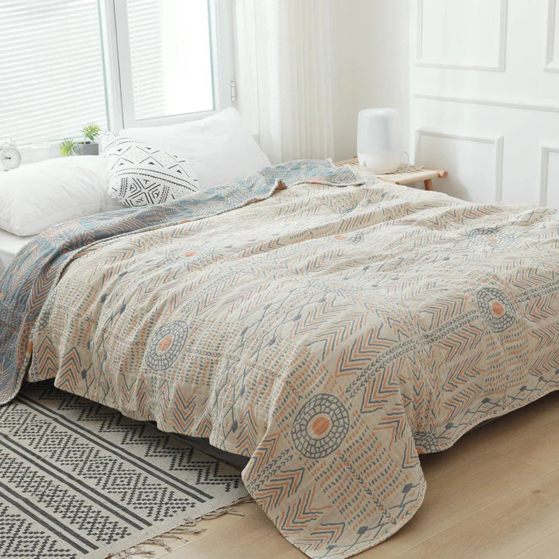 Bohemia Throw Blanket For Beds Cotton Cover Four Seasons Sofa Blanket Oversized Summer Gauze Cool Quilt Double Bedspread