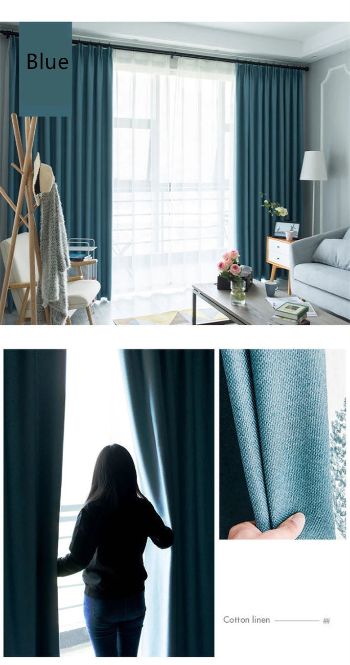 Custom Made Faux Linen Curtain