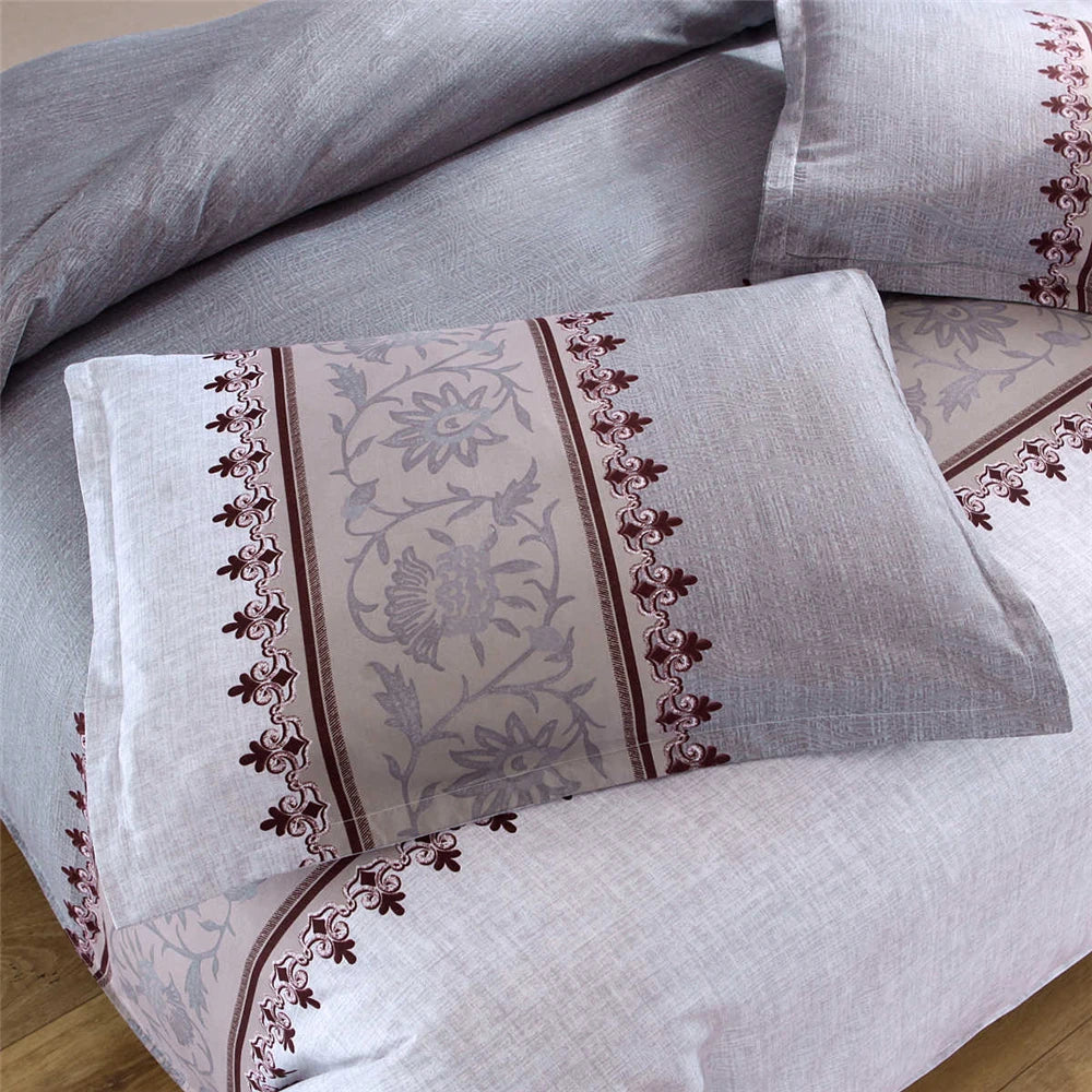 Luxury Bedding Sets King Flower Bed Linen High Quality Duvet Cover Set Queen Purple Bed Comforter