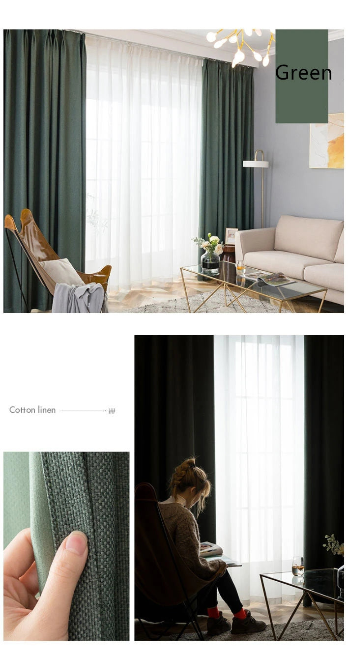 Custom Made Faux Linen Curtain