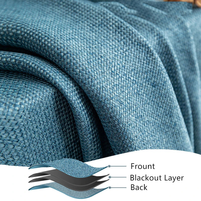 Custom Made Faux Linen Curtain