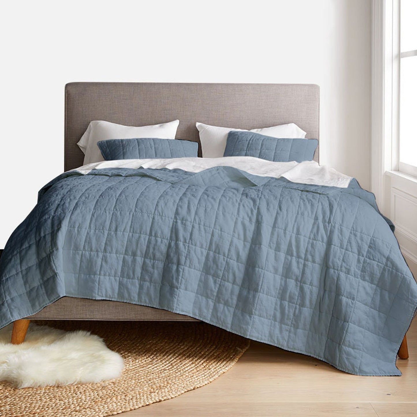 Box stitch - Linen Cotton Quilt Sets