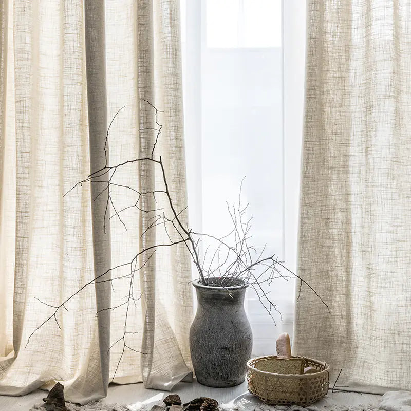 Contemporary Semi-Blackout Linen Drapes