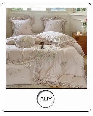 100% Cotton Luxury Rose Flowers Embroidery Bedding Queen King Size Duvet Cover Set Flat/Fitted Bed Sheet Pillowcases 4Pcs
