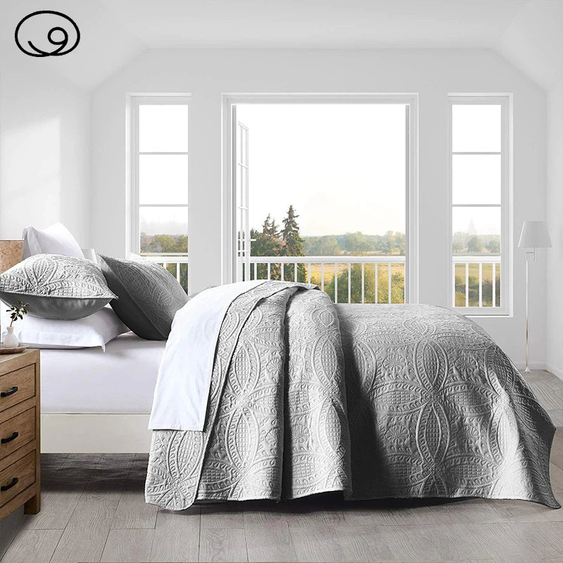 Quilt Bedding Set, Soft Quilt Bedspread Coverlet with Pillow shams, coin Pattern quilt