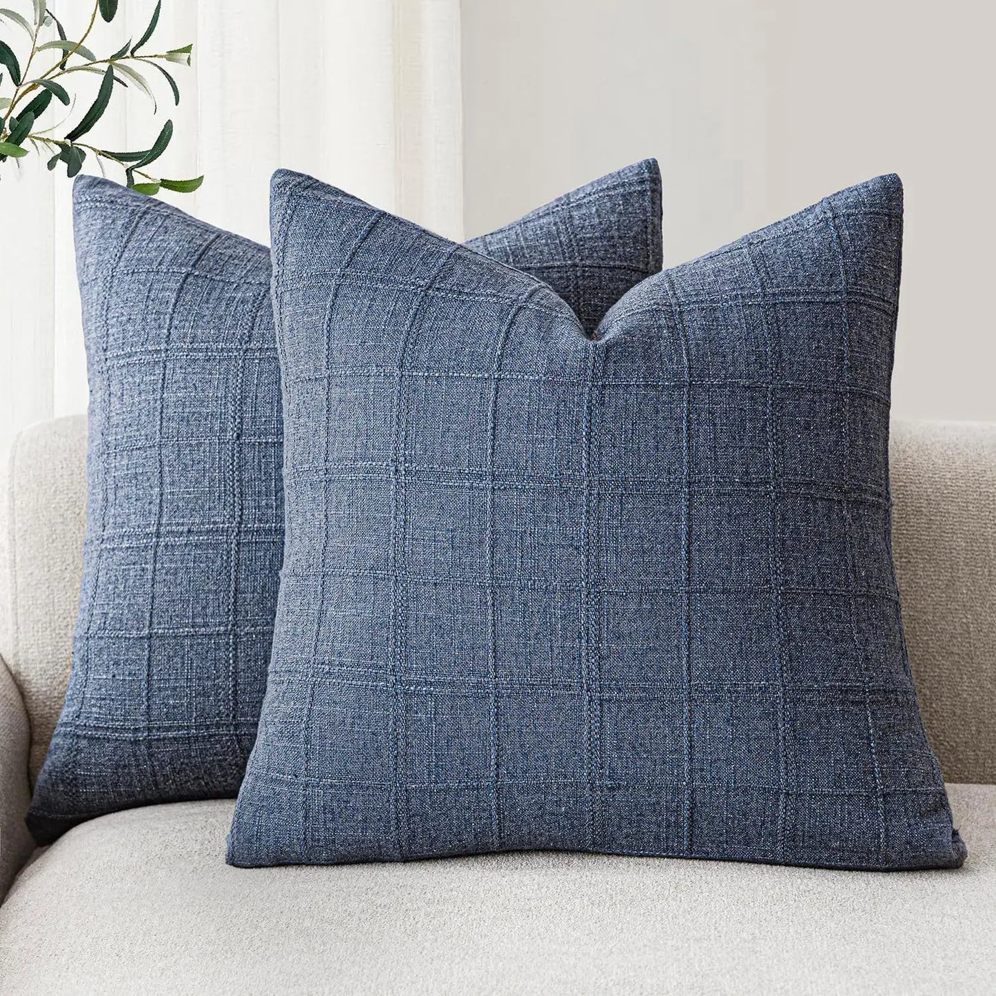 Square Cushion Cover Boho Linen