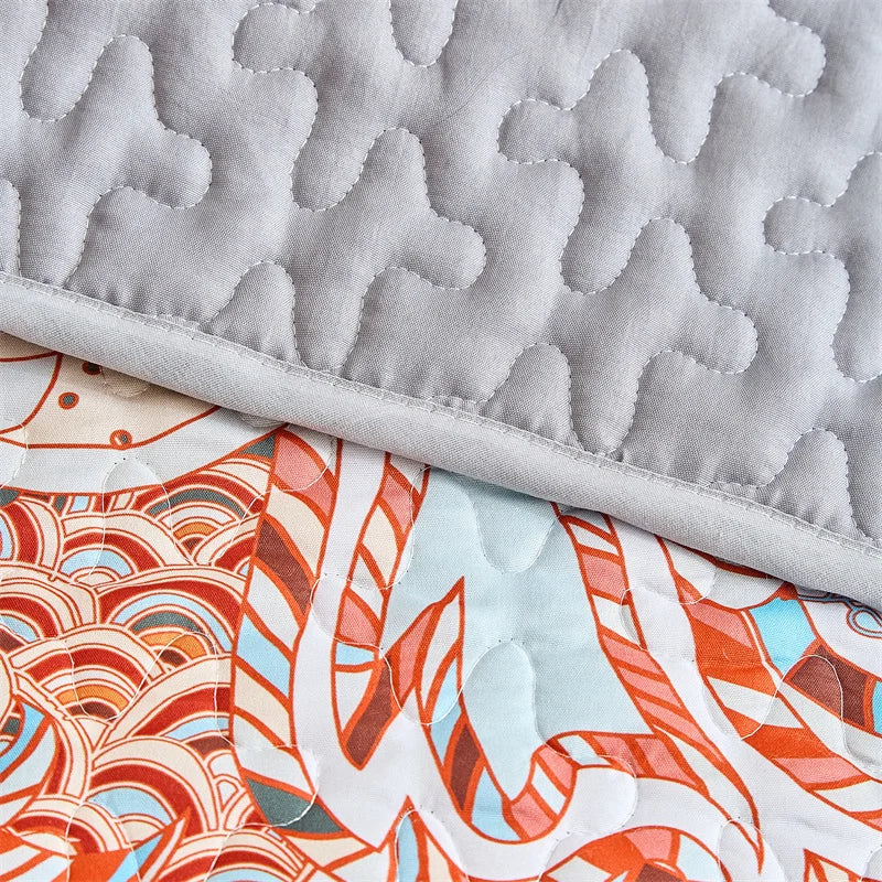 Quilted Bedspread Set,Soft Microfibe Bed Cover+Pillowcase,American Flower Patchwork,Mattress Topper Sheet King cama solteiro