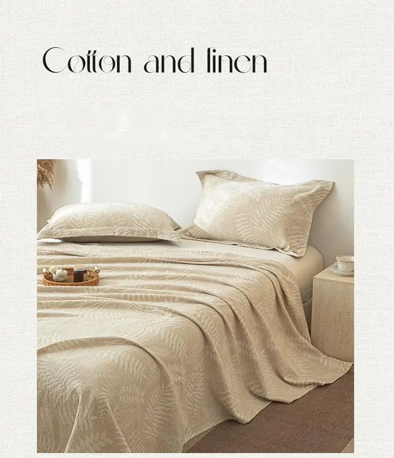 Luxury Cotton and Linen Bed Sheet Sets High Quality Skin Friendly Flat Sheet 2 Pillowcases for All Seasons Queen King Bedclothes