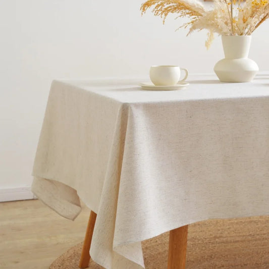 Linen Cotton Tablecloth, Flax Fabric Table Cloth Luxurious Table Cover