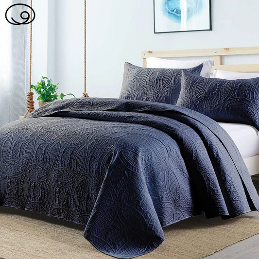 Quilt Bedding Set, Soft Quilt Bedspread Coverlet with Pillow shams, coin Pattern quilt