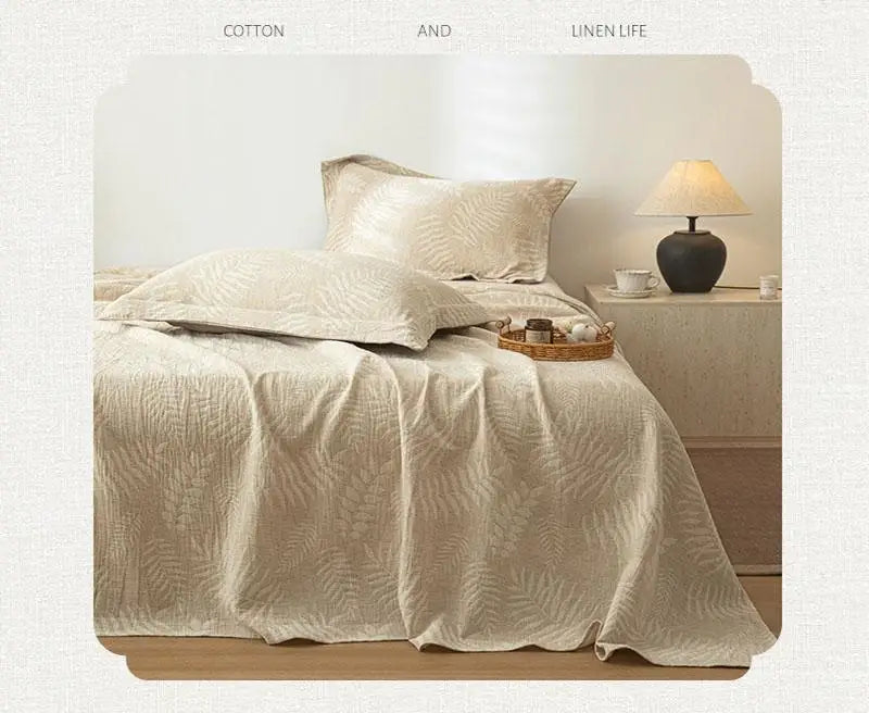 Luxury Cotton and Linen Bed Sheet Sets High Quality Skin Friendly Flat Sheet 2 Pillowcases for All Seasons Queen King Bedclothes