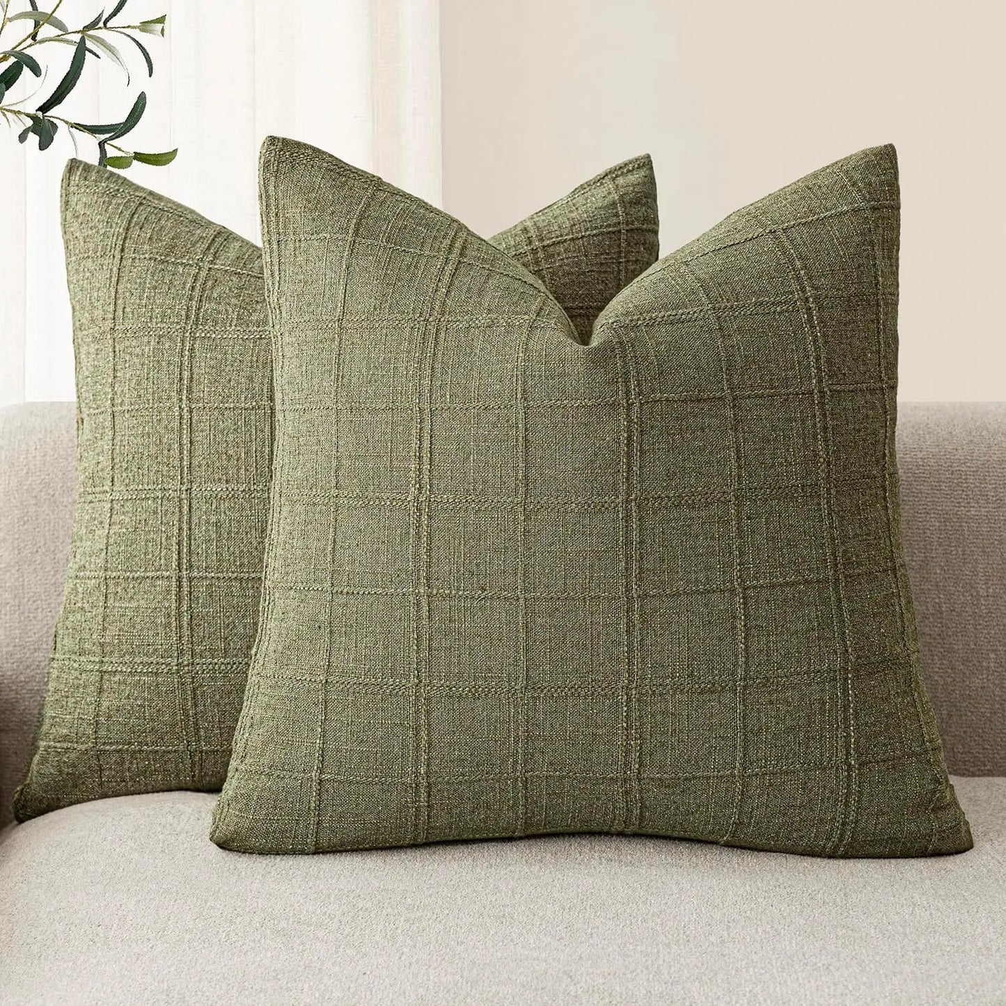 Square Cushion Cover Boho Linen