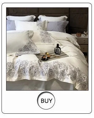 Egyptian Cotton Hollow Edge Luxury Bedding Set, White, Grey, Pink, Blue,1 Duvet Cover,2 Pillowcases,1 Flat Sheet Or Fitted Sheet