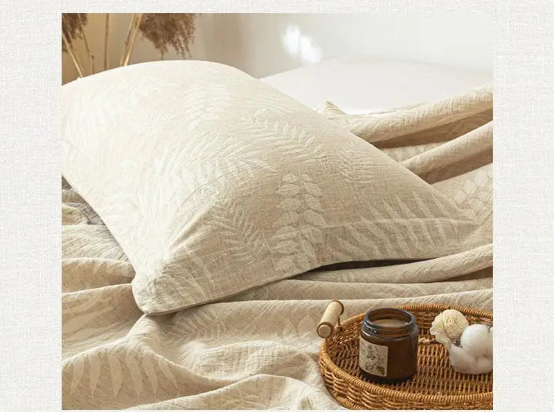 Luxury Cotton and Linen Bed Sheet Sets High Quality Skin Friendly Flat Sheet 2 Pillowcases for All Seasons Queen King Bedclothes