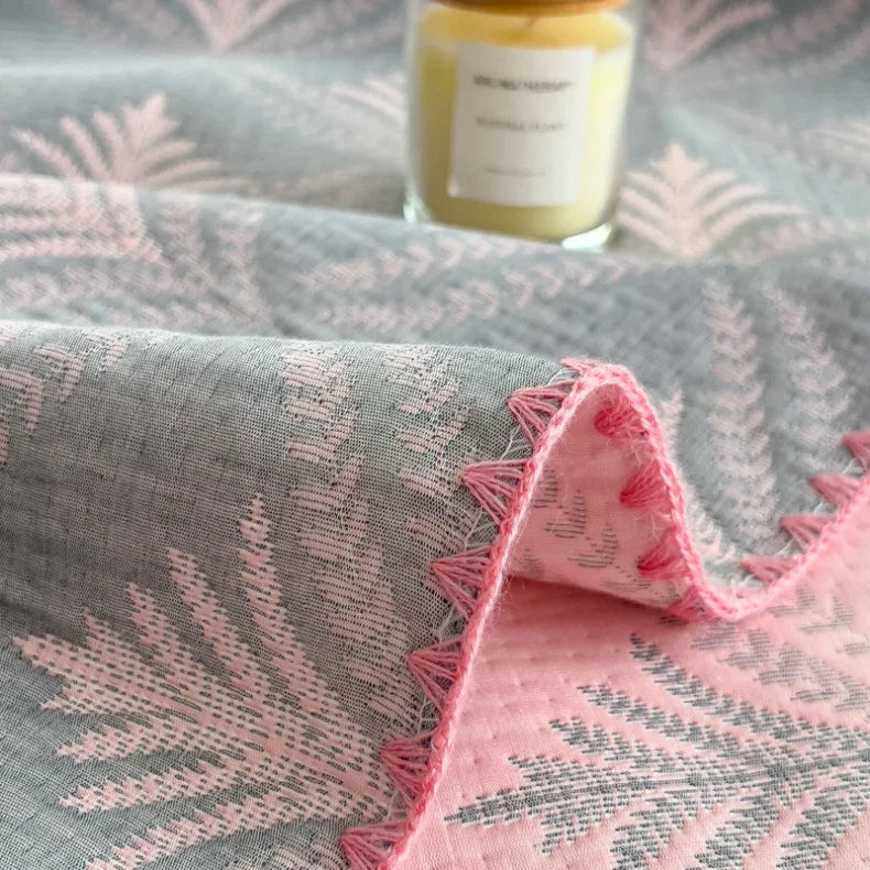 Cotton three-layer yarn towel quilt pure cotton office lunch break blanket sofa cover blanket shawl blanket Xia Liang quilt