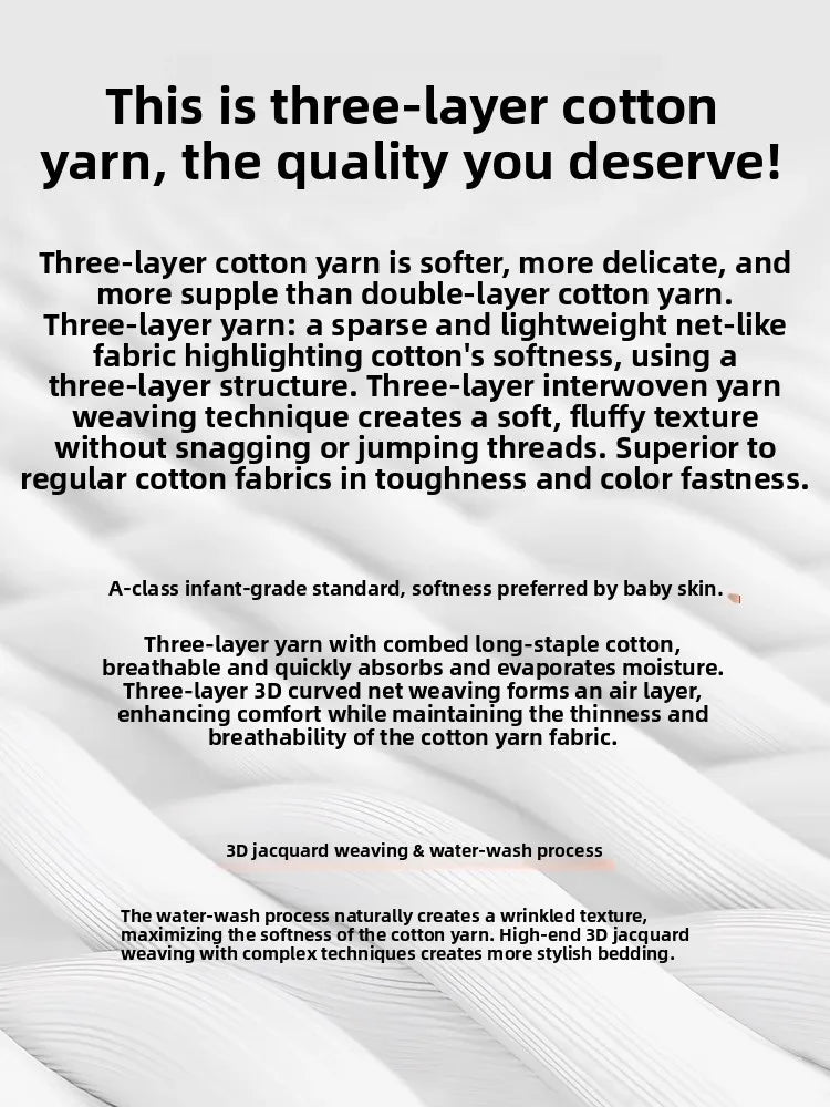 Pure Cotton Tee-piece Set Thiened Double-layered Cotton Bedding