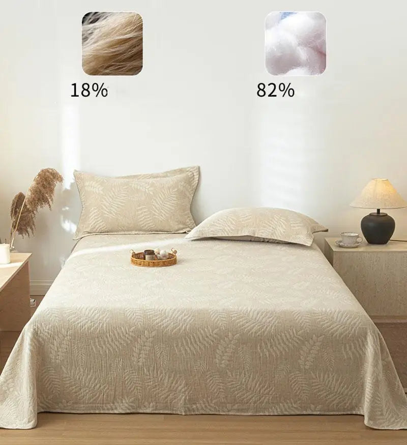 Luxury Cotton and Linen Bed Sheet Sets High Quality Skin Friendly Flat Sheet 2 Pillowcases for All Seasons Queen King Bedclothes