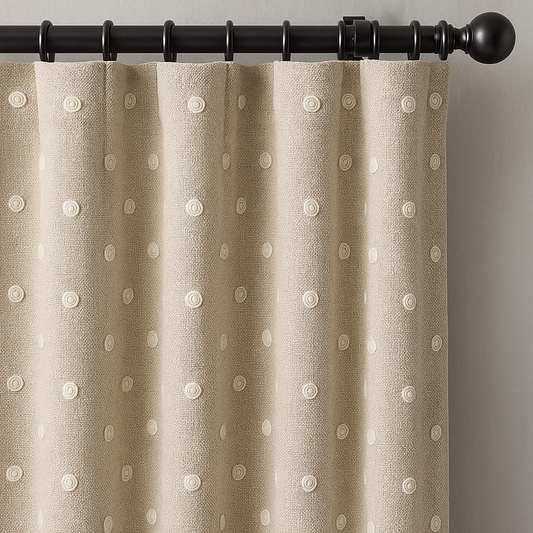 Pure Linen Spiral Polka Dot Curtains – Made to Measure, Blackout or Cotton Lined