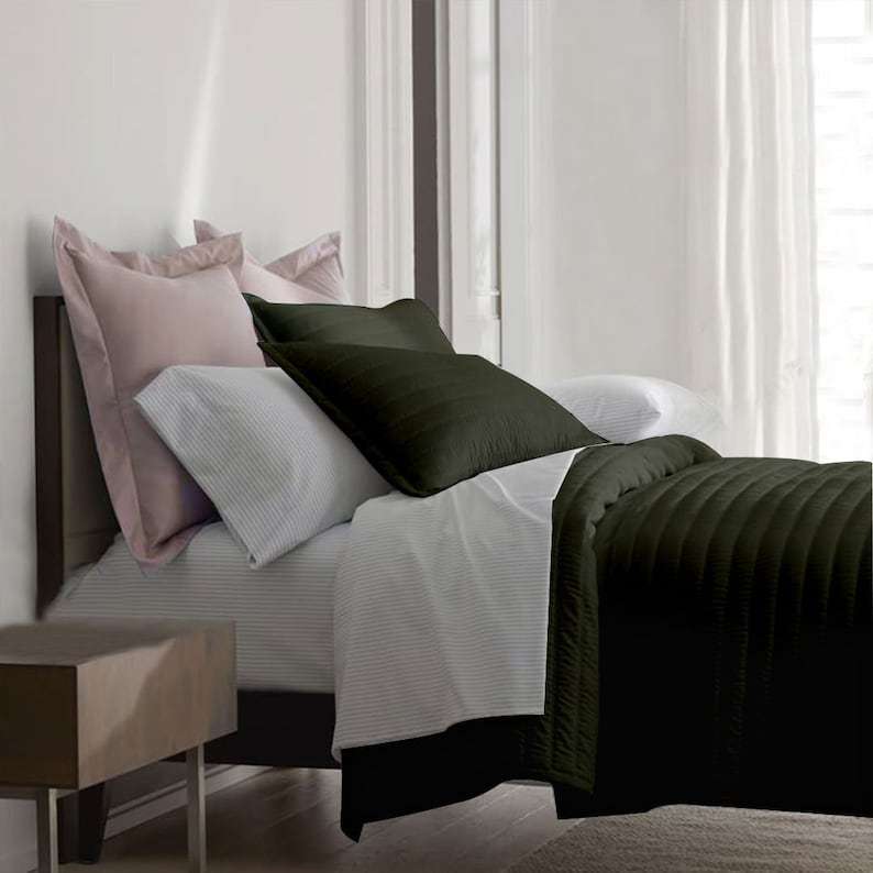 Channel stitch - Linen Cotton Quilt Sets