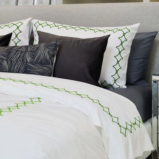 Links - Linen Cotton Embroidered Edge Duvet Cover Sets