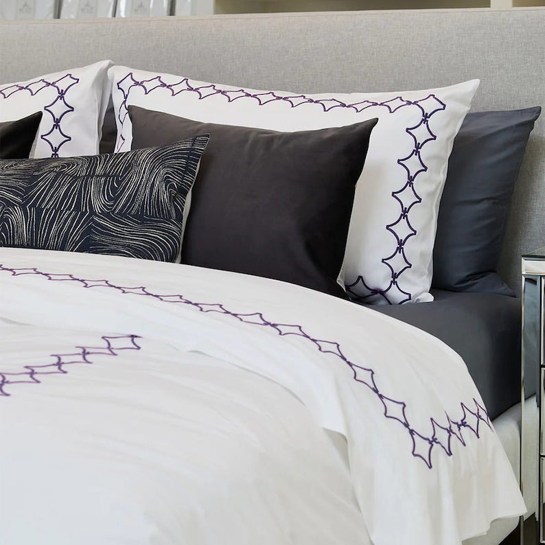 Links - Linen Cotton Embroidered Edge Duvet Cover Sets