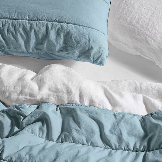 Broad Channel Stitch - Pure Linen Quilt Sets-1