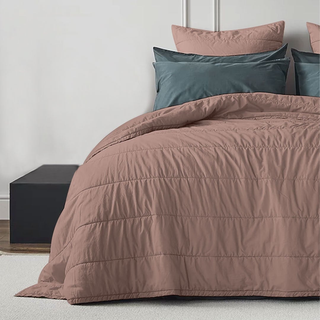 Broad Channel Stitch - Pure Linen Quilt Sets-7