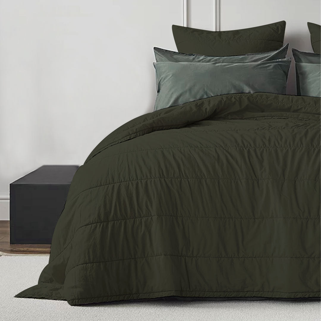 Broad Channel Stitch - Pure Linen Quilt Sets-5
