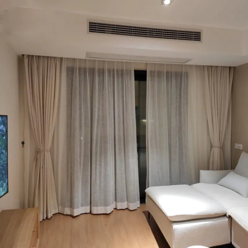 Contemporary Semi-Blackout Linen Drapes